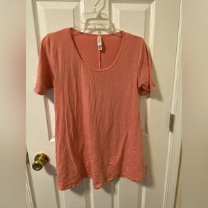Lularoe Perfect T, Salmon Pink Solid, XS